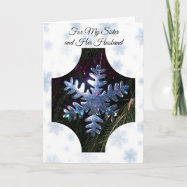 Cartão De Festividades Snowflake Sister e Brother-in-Law no Natal