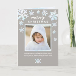 Cartão De Festividades Snowflake White Opal Winter Snow Adicionar Sua Fot