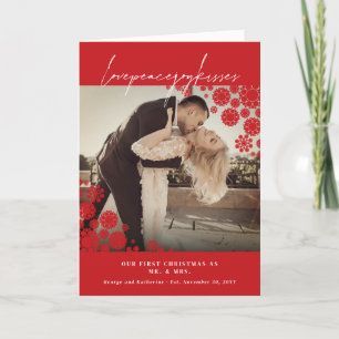 Cartão De Festividades Snowflakes Adorava Joy Kisses Foto Casamento