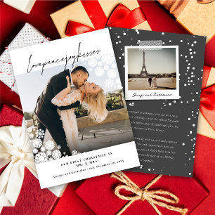 Cartão De Festividades Snowflakes Adorava Joy Kisses Foto Casamento