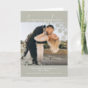 Cartão De Festividades Snowflakes Adorava Joy Kisses Foto Casamento