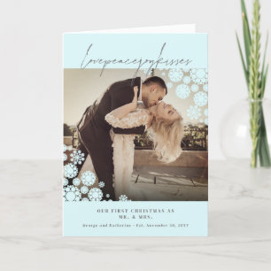 Cartão De Festividades Snowflakes Adorava Joy Kisses Foto Casamento