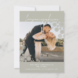 Cartão De Festividades Snowflakes Adorava Joy Kisses Foto Casamento