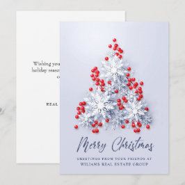 Cartão De Festividades Snowflakes Saudação Corporativa de Árvore de Natal