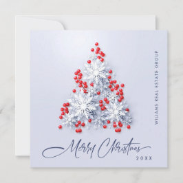 Cartão De Festividades Snowflakes Saudação Corporativa de Árvore de Natal