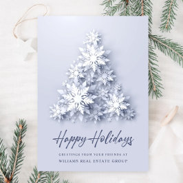 Cartão De Festividades Snowflakes Saudação Corporativa de Árvore de Natal