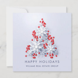 Cartão De Festividades Snowflakes Saudação Corporativa de Árvore de Natal