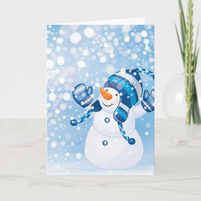 Cartão De Festividades Snowman (Frente)