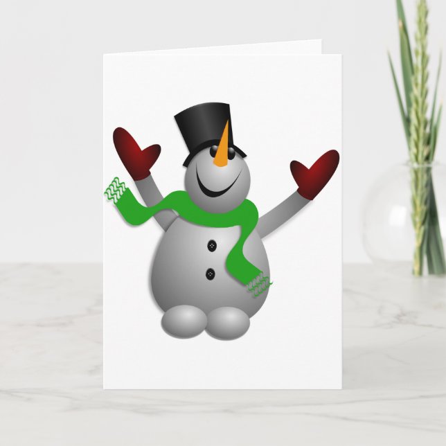 Cartão De Festividades Snowman (Frente)