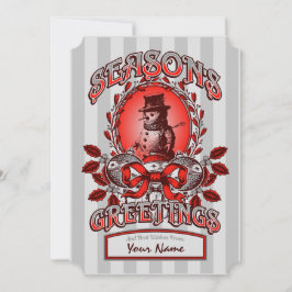 Cartão De Festividades Snowman Clássico Saudação de Canto de Tíquete de N