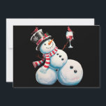 Cartão De Festividades Snowman Com Vinho De Natal Engraçado Presente De N<br><div class="desc">Snowman Com Vinho De Natal Engraçado Presente De Natal</div>