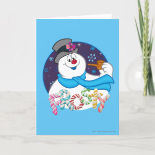Cartão De Festividades Snowman™ congelado Nome Colorido da Canela de Do