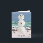 Cartão De Festividades Snowman de dólar de areia<br><div class="desc">Cartão de Natal Tropical...  Que Neve Em Outro Lugar.</div>