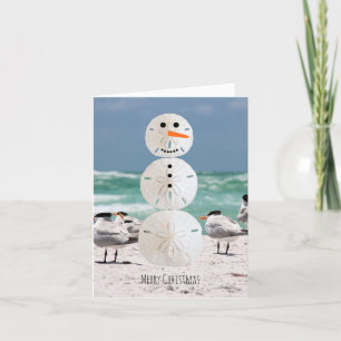 Cartão De Festividades Snowman de dólar de areia
