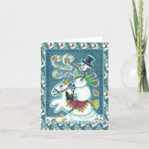 Cartão De Festividades SNOWMAN DE HORSEMÃ INOXIDÁVEL, XMAS / Vazio DE HAL