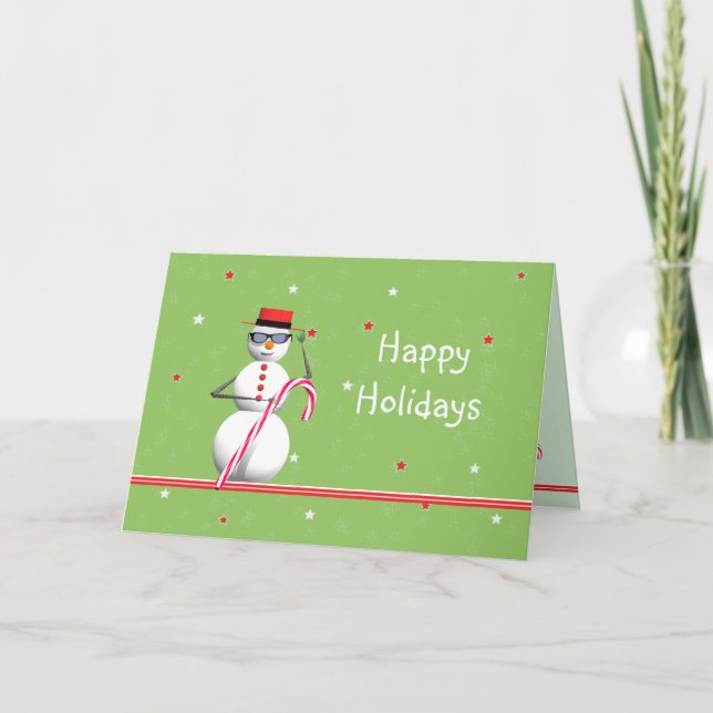 Cartão De Festividades Snowman de Natal (Frente)