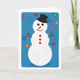 Cartão De Festividades Snowman de Sorriso de Natal