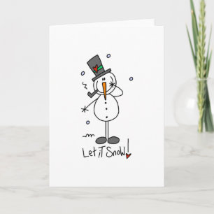 Cartão De Festividades Snowman Deixe nevar