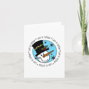 Cartão De Festividades Snowman Deixe-o nevar