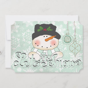 Cartão De Festividades Snowman Deixe-o nevar Feriado de Natal