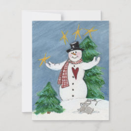 Cartão De Festividades Snowman em Tophat diz Welcome Christmas Holiday C