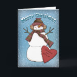 Cartão De Festividades Snowman engraçado com chapéu e cachecol<br><div class="desc">Esta design engraçada e caprichosa com bonitinho bonitinho de neve com chapéu e cachecol é um design excelente para seus cartões de natal :) Vocês família e amigos vão gostar deste lindo desenho. Se você quiser alterar a cor ou a fonte do texto ou talvez adicionar uma imagem ao dentro...</div>