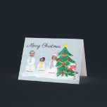 Cartão De Festividades Snowman, família de fotografias de 3 anos de Feliz<br><div class="desc">Este é um cartão de Natal muito divertido onde você pode inserir fotos de cada membro da família nesses três bonecos de neve.</div>
