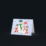 Cartão De Festividades Snowman Family Snowmen Crianças Neve Arte Imaginos<br><div class="desc">Um feliz Senhor Snowman está na neve com Misses Snowman e os seus dois homens de neve a sorrir e a acenar para pessoas que passam. Este design de cartão seria excelente para bonito em qualquer ocasião que você queira enviar um sorriso para alguém. Adicione texto e faça-o para uma...</div>