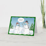 Cartão De Festividades Snowman Feliz Natal Engraçado<br><div class="desc">Crie seus cartões de natal engraçados neste modelo de cartão de natal! Você pode simplesmente personalizar o texto súbito e sarcástico na bolha de aspas que diz: "De quem é que sacudiu para fazer isso funcionar?" a qualquer texto personalizado da sua escolha. O desenho único de boneco de neve ilustrado...</div>