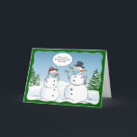 Cartão De Festividades Snowman Feliz Natal Engraçado<br><div class="desc">Crie seus cartões de natal engraçados neste modelo de cartão de natal! Você pode simplesmente personalizar o texto espirituoso e sarcástico na bolha de aspas que diz: "De quem você jack para fazer isso funcionar?" para qualquer texto personalizado de sua escolha. O desenho único de boneco de neve ilustrado por...</div>
