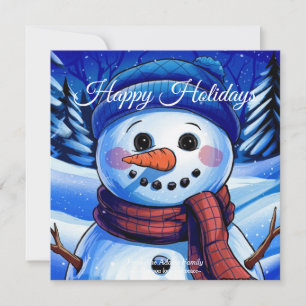 Cartão De Festividades Snowman Flat Holiday Card Frosty
