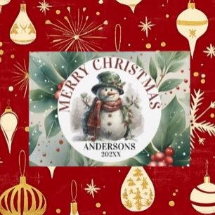 Cartão De Festividades Snowman Fora de Natal