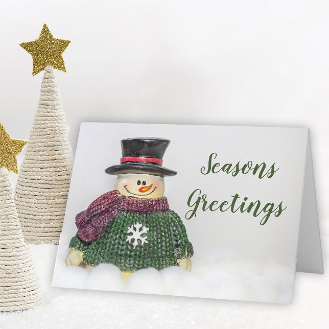 Cartão De Festividades Snowman Holiday (Season's Greetings Snowman Holiday Card.)