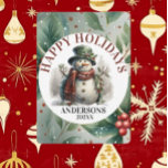 Cartão De Festividades Snowman Holiday Christmas Wish<br><div class="desc">Feriado de Snowman Watercolor O Natal Deseja Conveniência é a chave durante esta estação movimentada! Visite nossa loja Zazzle para explorar a coleção completa de Snowman Cute Watercolor Christmas Wish. Com apenas alguns cliques, você pode ter esses designs deliciosos entregues diretamente à sua porta. Se precisar de mais alguma personalização,...</div>