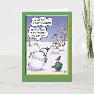 Cartão De Festividades Snowman Holiday Humor, Size Matters