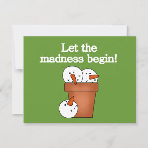 Cartão De Festividades Snowman Holiday Madness T-shirts e presentes