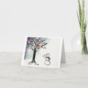 Cartão De Festividades Snowman holiday season greeting card, funny, cute