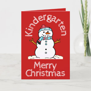Cartão De Festividades Snowman Kindergarten Natal Activity Red