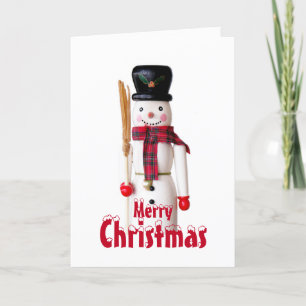 Cartão De Festividades Snowman Nutcracker - Texto Personalizado