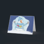 Cartão De Festividades Snowman - O Natal É "Neve" Perto<br><div class="desc">Que seu espírito sinta alegria excelente como desenhar de Natal perto. Snowman sente que o Natal é "neve" perto desta divertida peça de palavras design de feriado! Design original de Christie Black of Creations do Coração.</div>