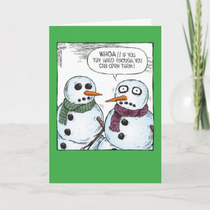 Cartão De Festividades Snowman Open Eyes Christmas Humor Card