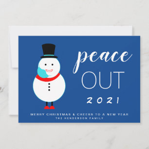 Cartão De Festividades Snowman Peace Out 2021 Feliz Natal