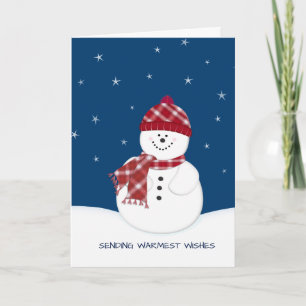 Cartão De Festividades Snowman Warmest Wishes Christmas Holiday Greeting