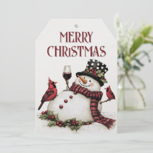 Cartão De Festividades Snowman Wine Winter Christmas