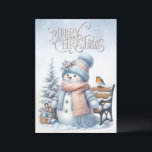 Cartão De Festividades Snowman Winter Christmas<br><div class="desc">Snowman Winter Christmas</div>