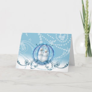 Cartão De Festividades Snowman Winter Holiday Snowflake Xmas Vazio