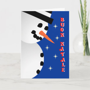 Cartão De Festividades Snowman Xmas - italian