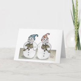 Cartão De Festividades Snowmen e Bunnies