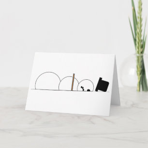 Cartão De Festividades Snowmen Empurra Us