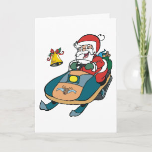 Cartão De Festividades Snowmobile Santa
